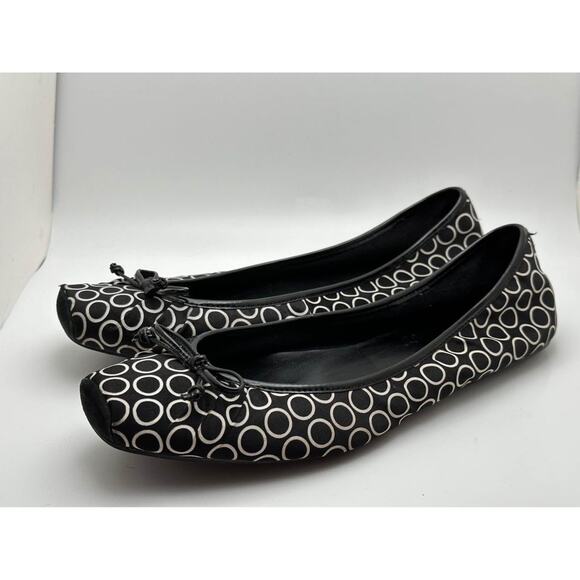 Jessica Simpson Black Ballet Flats Women's Size 9 Polka Dots White - Picture 1 of 10